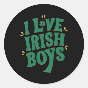 Ik hou van Ierse jongens I Heart Ierse jongens Fun Ronde Sticker