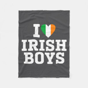 Ik hou van Ierse jongens Ierland Vlag Hart St. Pat Fleece Deken