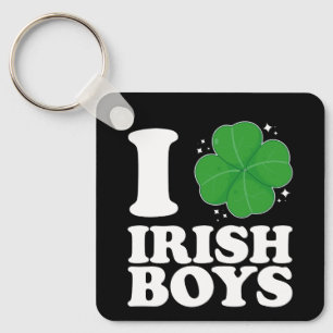 Ik hou van Ierse jongens Shamrock Hart St. Patrick Sleutelhanger