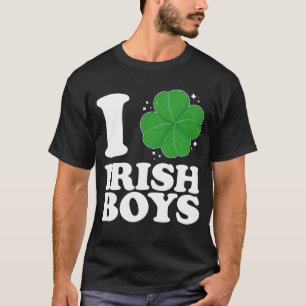 Ik hou van Ierse jongens Shamrock Hart St. Patrick T-shirt
