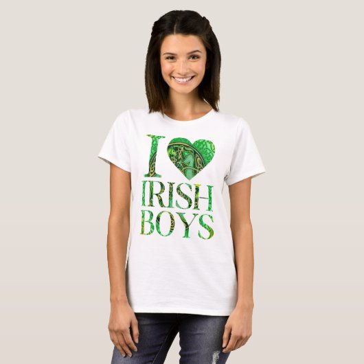 Ik hou van Ierse jongens, St. Patrick's Day 2025 T-shirt (Voorkant volledig)