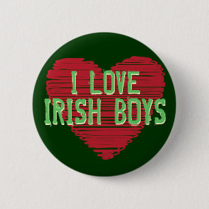 Ik hou van Ierse jongens! St. Patrick's Day Button