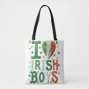 Ik hou van Ierse jongens - St. Patrick's Day garen Tote Bag