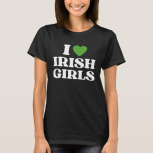 Ik hou van Ierse Meisjes Ik Rode Hart Britse Meisj T-shirt
