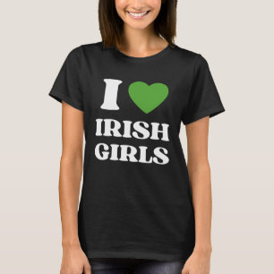 Ik hou van Ierse Meisjes Ik Rode Hart Britse Meisj T-shirt
