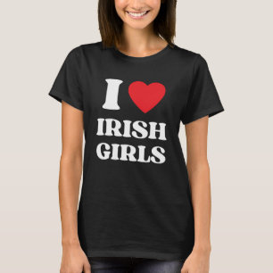 Ik hou van Ierse Meisjes Ik Rode Hart Britse Meisj T-shirt