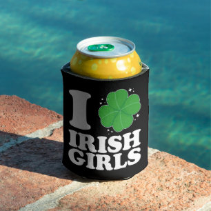 Ik hou van Ierse meisjes Shamrock Hart St. Patrick Blikjeskoeler