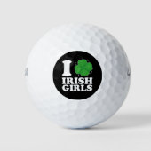 Ik hou van Ierse meisjes Shamrock hart St Patrick' Golfballen (Voorkant)