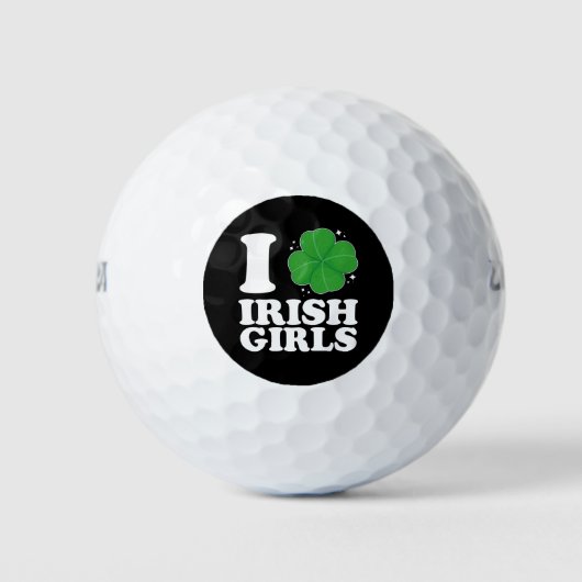Ik hou van Ierse meisjes Shamrock hart St Patrick' Golfballen (Voorkant)