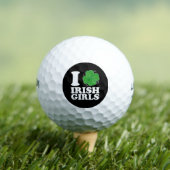 Ik hou van Ierse meisjes Shamrock hart St Patrick' Golfballen (Insitu Shirt)