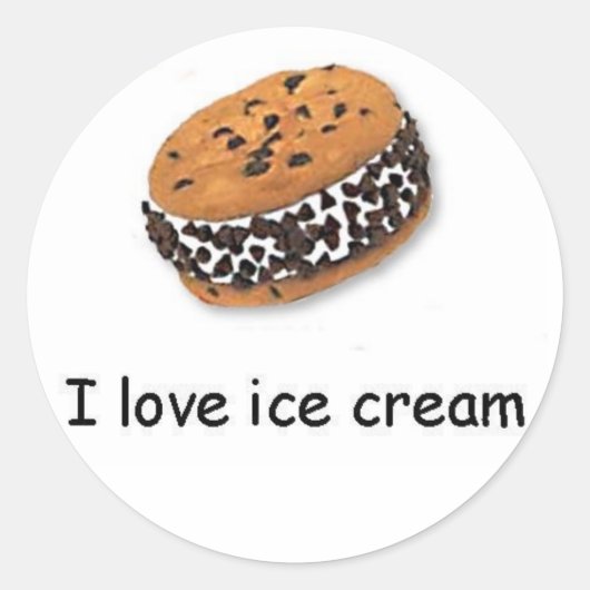 Ik hou van ijs Cookie Sandwich Sticker (Voorkant)