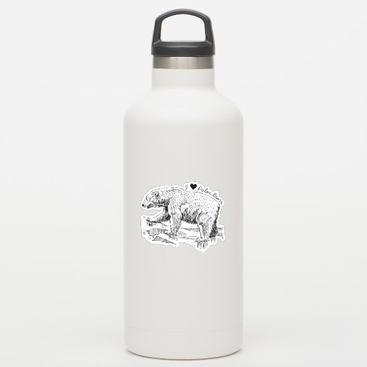 Ik hou van ijsberen sticker (Waterfles)