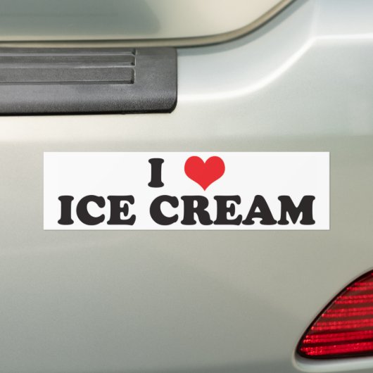 Ik hou van ijscrème! Bumpersticker (Op auto)