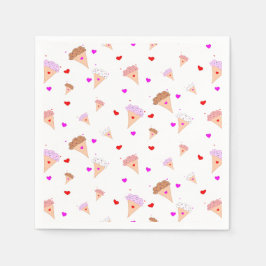 Ik hou van ijscrème, heeft een hartsflavors patroo servetten