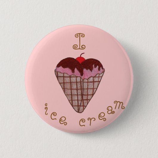 Ik hou van ijscrème ronde button 5,7 cm (Voorkant)