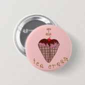 Ik hou van ijscrème ronde button 5,7 cm (Voorkant /achterkant)