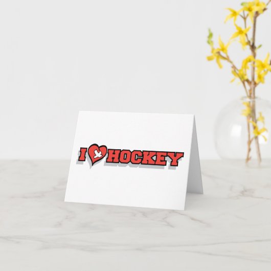 Ik hou van ijshockey - hart kaart (Gele Bloem)