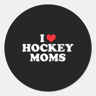 Ik hou van ijshockeymoeders grappig ontwerp ronde sticker