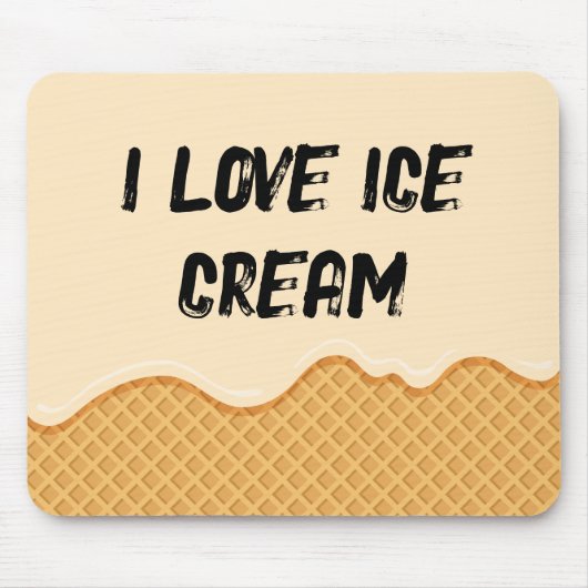 Ik hou van ijsjes grappige schattige Humor Unique  Muismat (Voorkant)