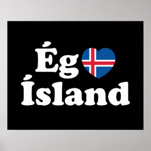 Ik hou van IJsland [Ég Elska Ísland] IJslands Poster