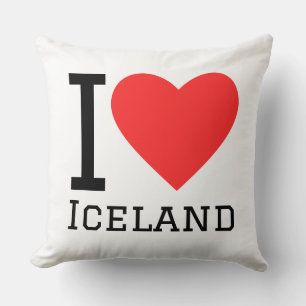 Ik hou van IJsland vierkante sticker Kussen