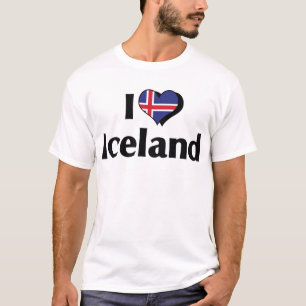Ik hou van IJsland vlag T-shirt