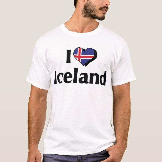Ik hou van IJsland vlag T-shirt (Voorkant)