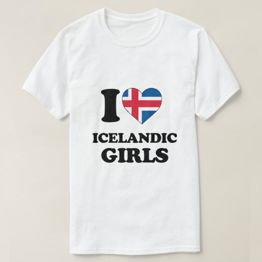 Ik hou van IJslandse meisjes T-shirt (Design voorkant)
