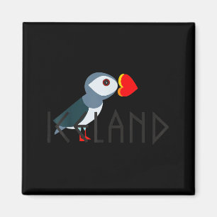 Ik hou van IJslandse Papegaaiduiker IJslands Cadea Magneet