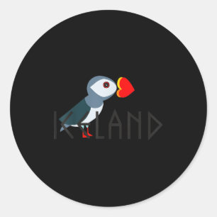 Ik hou van IJslandse Papegaaiduiker IJslands Cadea Ronde Sticker