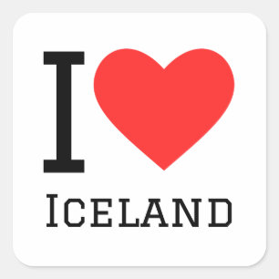 Ik hou van ijslandse vierkante sticker
