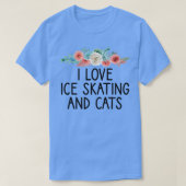 Ik hou van ijsschaatsen en katten Skater Player Gi T-shirt (Design voorkant)