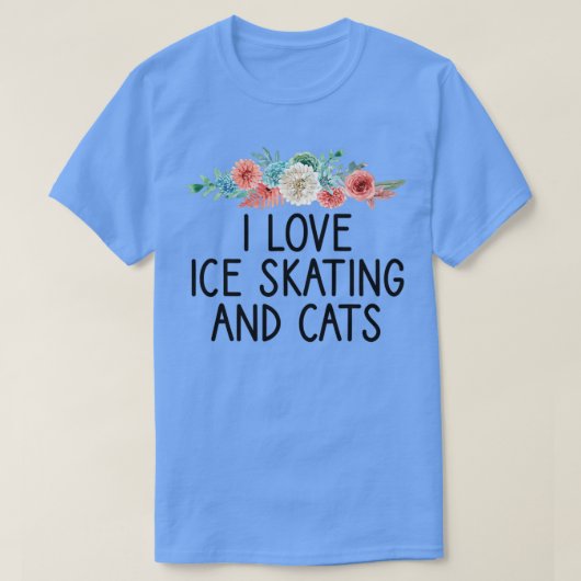 Ik hou van ijsschaatsen en katten Skater Player Gi T-shirt (Design voorkant)