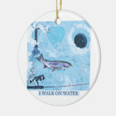 Ik hou van ijsvisserij keramisch ornament (Links)