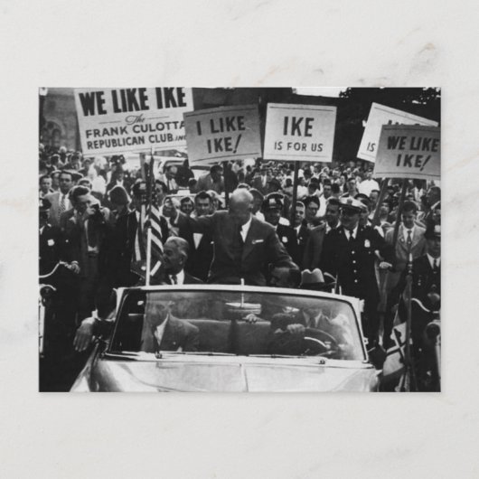 Ik hou van Ike Dwight D. Eisenhower-campagne Briefkaart (Voorkant)