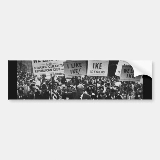 Ik hou van Ike Dwight D. Eisenhower-campagne Bumpersticker (Voorkant)