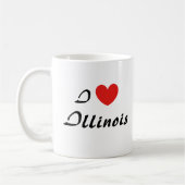 Ik hou van Illinois Heart Typography Coffee Mok (Links)