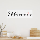 Ik hou van Illinois Poster (Keuken)