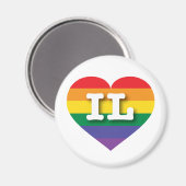Ik hou van Illinois Rainbow Heart Magneet (Voorkant / Achterkant)
