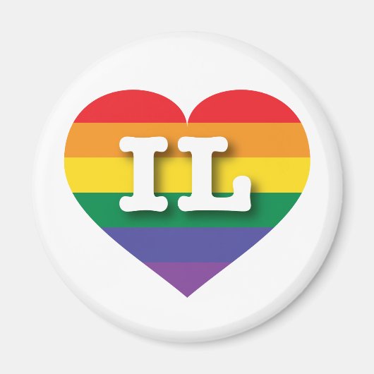 Ik hou van Illinois Rainbow Heart Magneet (Voorkant)