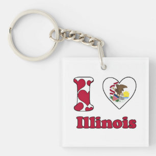 Ik hou van Illinois Sleutelhanger