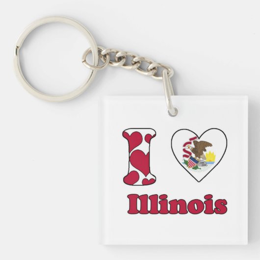 Ik hou van Illinois Sleutelhanger (voorkant)