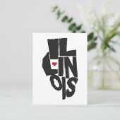 Ik hou van Illinois State Map Art Briefkaart (Staand voorkant)