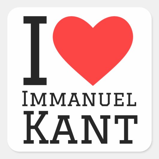 Ik hou van immanuel kant vierkante sticker (Voorkant)