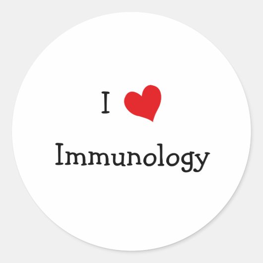 Ik hou van immunologie ronde sticker (Voorkant)