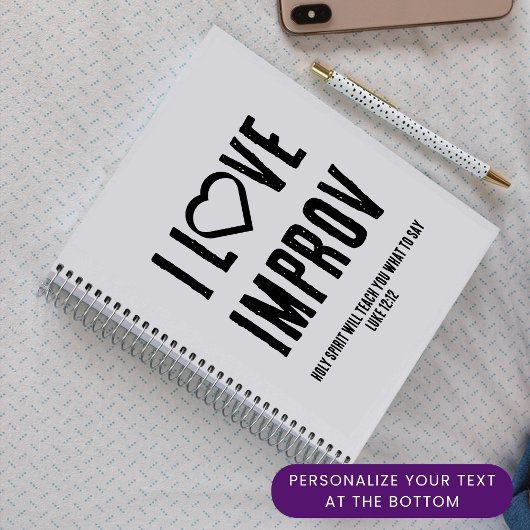 Ik hou van improv Christelijke evangelisatie dagbo Notitieboek