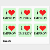 Ik hou van Improv Vierkante Sticker (Vel)