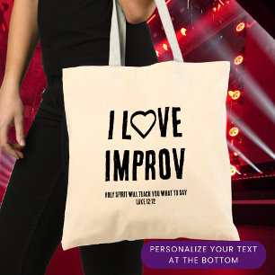 Ik hou van improvisatie Christelijke Tote Bag