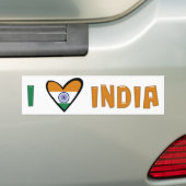Ik hou van India Bumpersticker (Op auto)