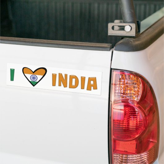 Ik hou van India Bumpersticker (Op Truck)